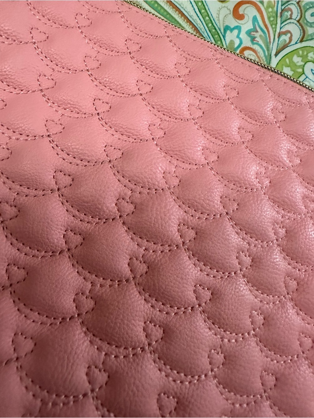 Betsey Johnson Pink Quilted Wristlet Clutch with Black Strap